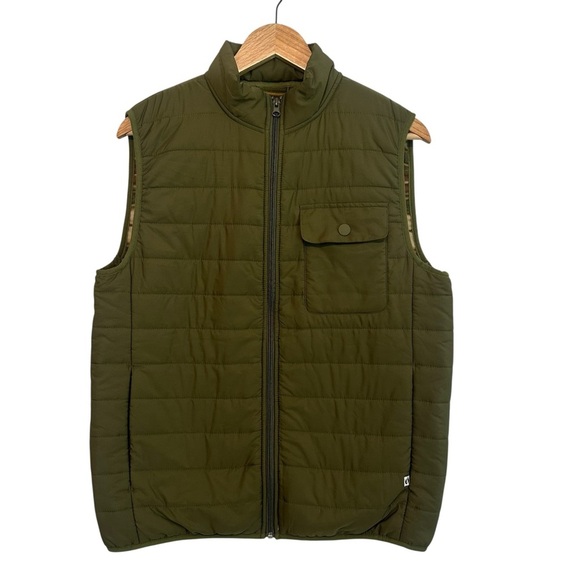Hang Ten Other - Hang Ten Men's Small Quilted Green Puffer Pocket Sleeveless Zipper Winter Vest